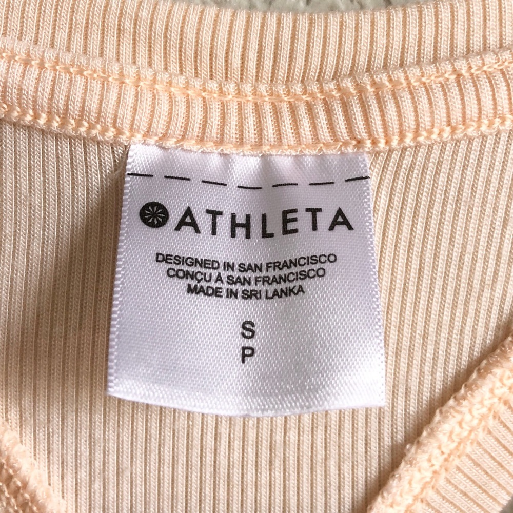 Athleta Ease In Rib Tank Peach Orange Small Modal Blend Racerback - Picture 8 of 9
